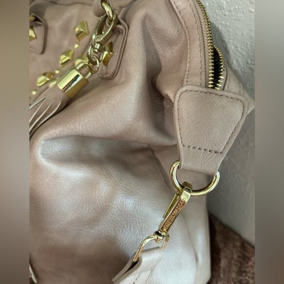 STEVE MADDEN🌟 Mauve with Gold Studs Oversized Boho Shoulder and Handle Bag - Picture 8 of 16